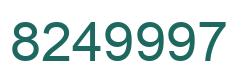 Number 8249997 green image