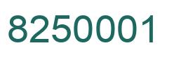 Number 8250001 green image