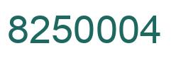 Number 8250004 green image