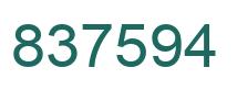 Number 837594 green image