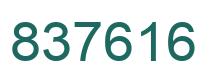 Number 837616 green image