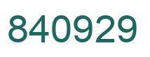 Number 840929 green image