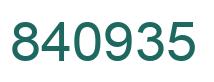 Number 840935 green image