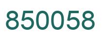Number 850058 green image