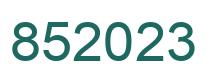 Number 852023 green image