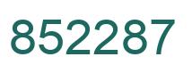 Number 852287 green image