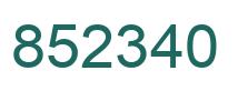 Number 852340 green image