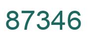 Number 87346 green image