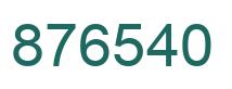 Number 876540 green image