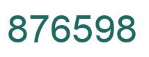 Number 876598 green image