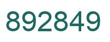 Number 892849 green image