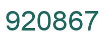 Number 920867 green image