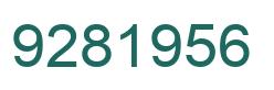 Number 9281956 green image