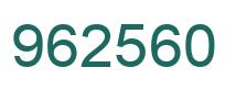 Number 962560 green image