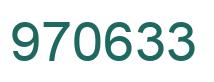 Number 970633 green image