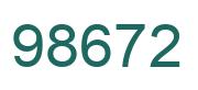 Number 98672 green image