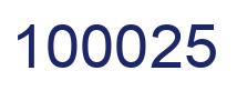 Number 100025 blue image