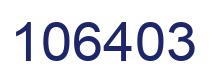 Number 106403 blue image