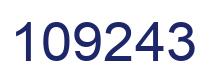 Number 109243 blue image