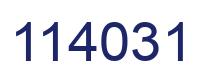 Number 114031 blue image