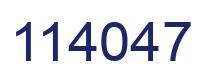 Number 114047 blue image