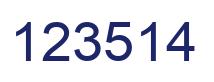 Number 123514 blue image