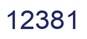 Number 12381 blue image