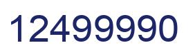 Number 12499990 blue image