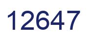 Number 12647 blue image