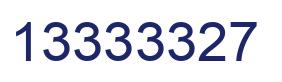 Number 13333327 blue image