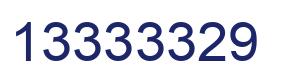Number 13333329 blue image