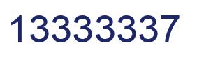 Number 13333337 blue image