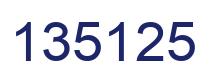 Number 135125 blue image