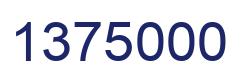 Number 1375000 blue image