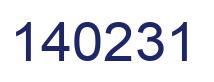 Number 140231 blue image
