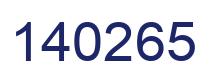Number 140265 blue image