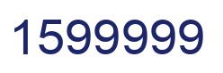 Number 1599999 blue image