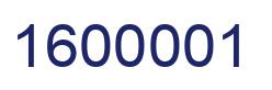 Number 1600001 blue image