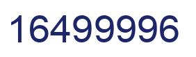 Number 16499996 blue image