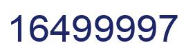 Number 16499997 blue image