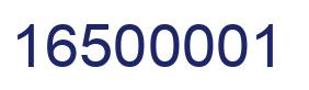 Number 16500001 blue image