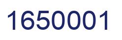 Number 1650001 blue image