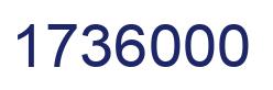 Number 1736000 blue image