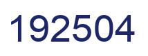 Number 192504 blue image