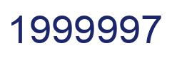 Number 1999997 blue image
