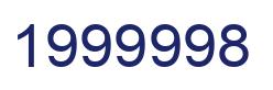 Number 1999998 blue image