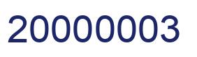 Number 20000003 blue image