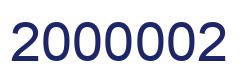 Number 2000002 blue image