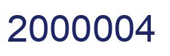 Number 2000004 blue image
