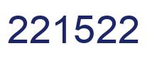 Number 221522 blue image